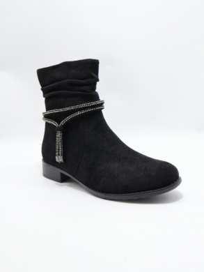 Botki damskie ocieplane na płaskim (36-41) BL-69 BLACK