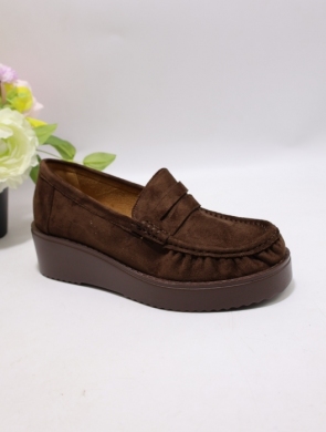 Mokasyny damskie na płaskim (36-41) 77-654 BROWN