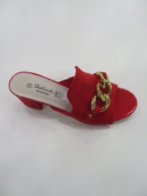 Klapki damskie na obcasie (36-41) 0554 RED