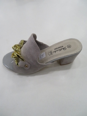 Klapki damskie na obcasie (36-41) 0554 GREY