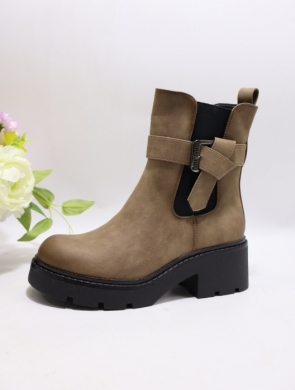 Botki damskie ocieplane na obcasie (36-41) AM7535 KHAKI