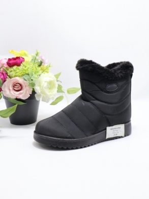 Botki damskie ocieplane na płaskim (36-41) 802 BLACK