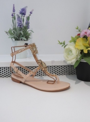 Sandały damskie na płaskim (36-41) CD300 BEIGE