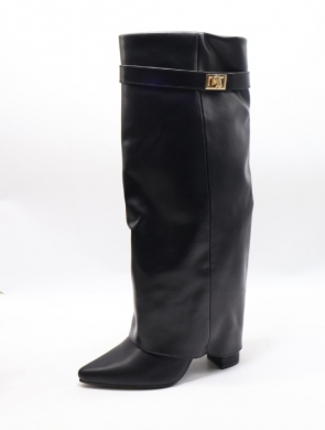 Kozaki damskie na obcasie (36-41) SM569 BLACK