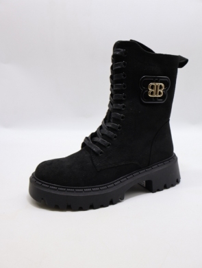 Botki damskie ocieplane na płaskim (36-41) QH7831 BLACK