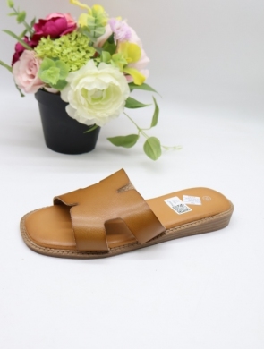 Klapki damskie na płaskim (36-41) 9703 KHAKI