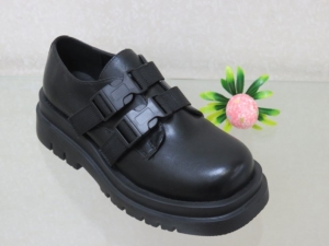 Półbuty damskie na płaskim (36-41) C21-80713 BLACK