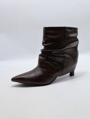 Botki damskie na szpilce (36-41) 77-642 BROWN