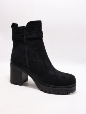 Botki damskie ocieplane na obcasie (36-41) 68113-1 BLACK