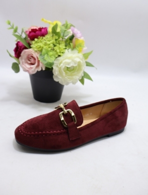 Mokasyny damskie na płaskim (36-41) H8-967 WINE