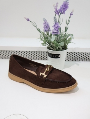 Mokasyny damskie na płaskim (36-41) GO-307 BROWN