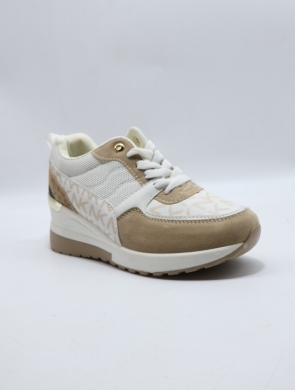 Buty sportowe damskie na koturnie (36-41) LDLJ67 WHITE/BEIGE