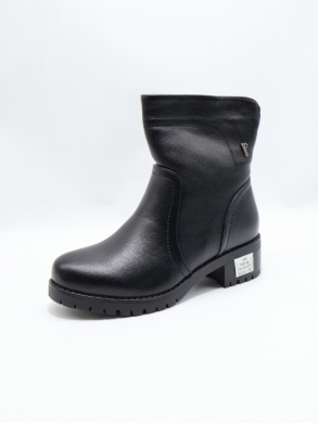 Botki damskie ocieplane na płaskim (36-41) 7200 BLACK
