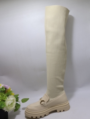 Kozaki damskie na płaskim (36-41) LG500 BEIGE
