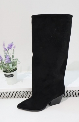 Kozaki damskie na obcasie (36-41) 2579A-1 BLACK