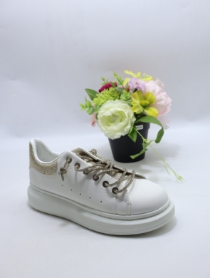 Buty sportowe damskie na płaskim (36-41) EV-388 WH/GOLD