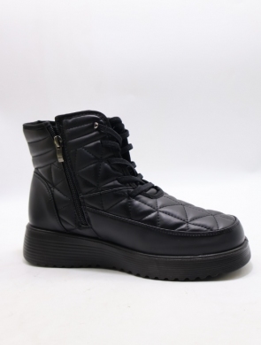 Botki damskie ocieplane na płaskim (37-42) XQ25-9 BLACK