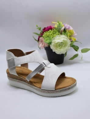 Sandały damskie na koturnie (36-41) F6871 WHITE