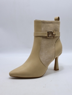 Botki damskie ocieplane na szpilce (36-41) 9184 BEIGE
