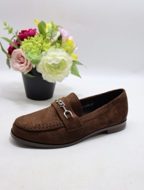 Mokasyny damskie na płaskim (36-41) H8-1053 BROWN