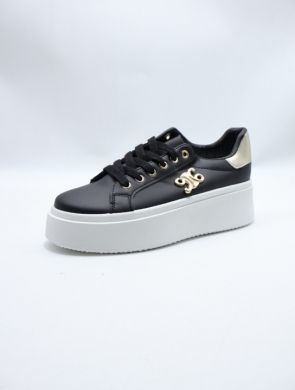Buty sportowe damskie na płaskim (36-41) YH37 BLACK/GOLD