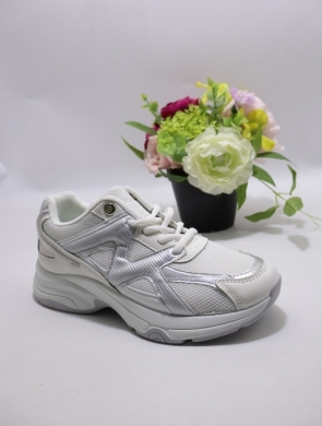 Buty sportowe damskie na płaskim (36-41) 5070 WH/SILVER