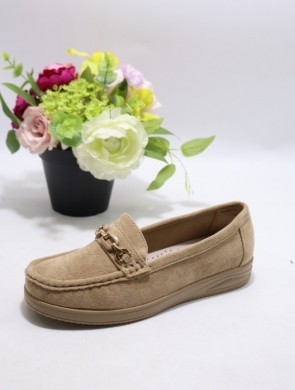 Mokasyny damskie na płaskim (36-41) 5439 KHAKI