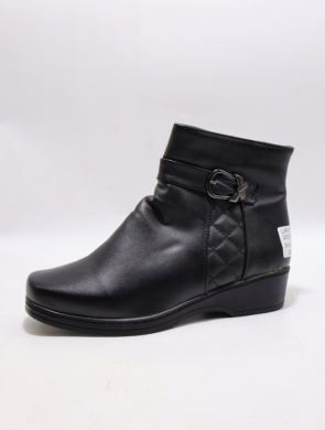 Botki damskie ocieplane na płaskim (36-41) 2202 BLACK