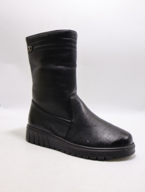 Botki damskie ocieplane na płaskim (36-41) 5907 BLACK