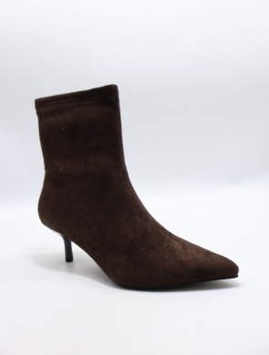 Botki damskie ocieplane na szpilce (36-41) 8-985H BROWN