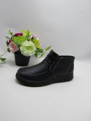 Botki damskie ocieplane na płaskim (36-42) 37601-86 BLUE/BLACK