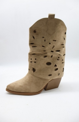 Botki damskie na obcasie (36-41) 5621 KHAKI