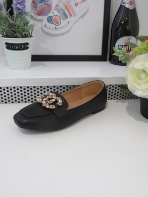 Mokasyny damskie na płaskim (36-41) GO-79 BLACK