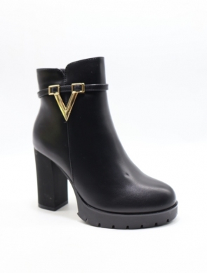 Botki damskie ocieplane na obcasie (36-41) XO-1007 BLACK