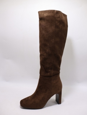 Kozaki damskie ocieplane na obcasie (36-41) 3028 BROWN