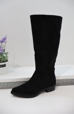 Kozaki damskie ocieplane na płaskim (36-41) 6502-1 BLACK