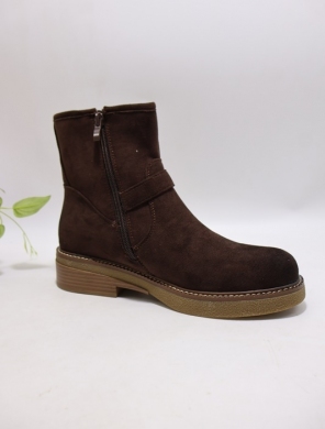 Botki damskie na płaskim  (36-41) 7276 BROWN