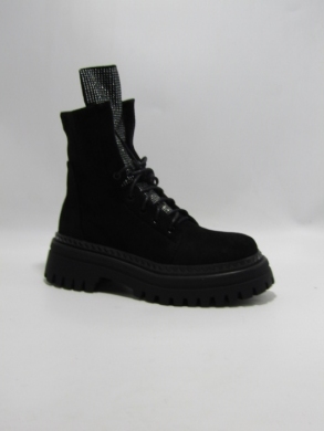 Botki damskie ocieplane na płaskim (36-41) 7601 BLACK