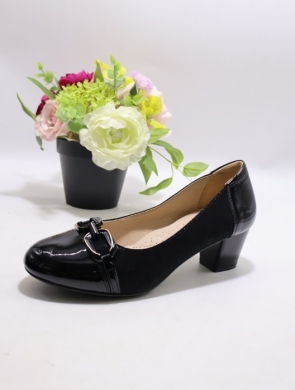 Czółenki damskie na obcasie (36-41) 2804-3 BLACK