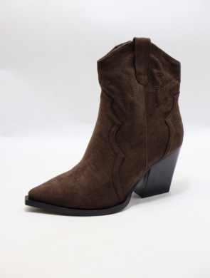Botki damskie na obcasie (36-41) 7667A BROWN