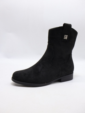 Botki damskie ocieplane na płaskim (36-41) SA7031-10 BLACK