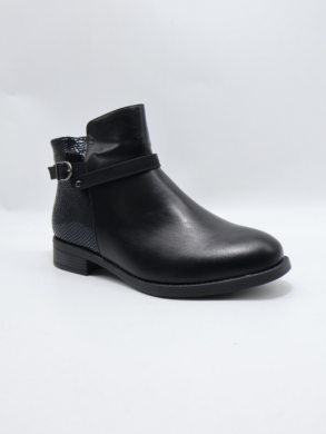 Botki damskie ocieplane na płaskim (36-41) 61732 BLACK