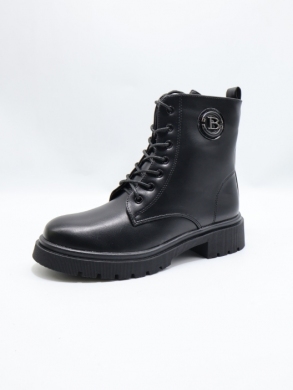 Botki damskie ocieplane na płaskim (36-41) 9031 BLACK