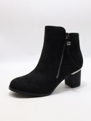 Botki damskie ocieplane na obcasie (36-41) 0-195 BLACK