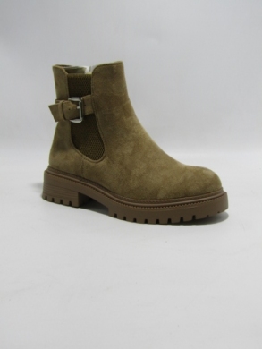 Botki damskie ocieplane na płaskim (36-41) 9176 CAMEL