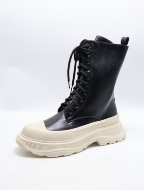 Botki damskie ocieplane na płaskim (36-41) 0318 BEIGE