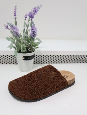 Klapki damskie na płaskim (36-41) LOLO32 BROWN