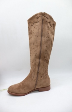 Kozaki damskie na płaskim (36-41) H198A COFFE