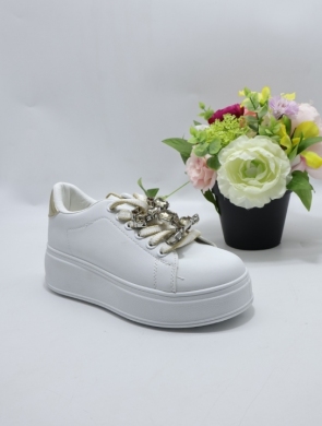 Buty sportowe damskie na płaskim (36-41) AD15 WH/GOLD