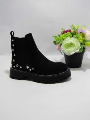 Botki damskie na płaskim (36-41) 9678A-1 BLACK